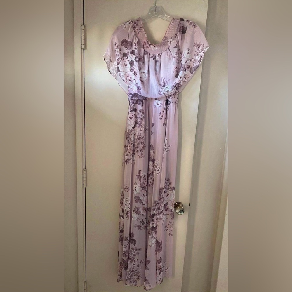 NWT long flowy mauve pink dress size 6